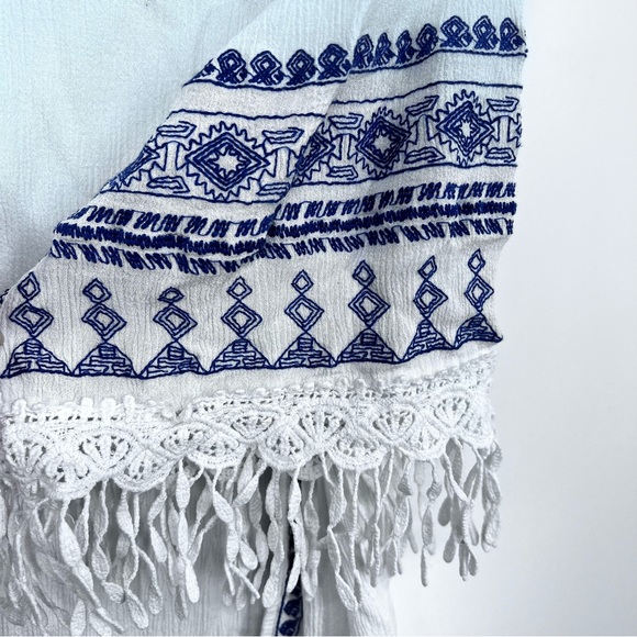 Entro Bohemian open cardigan top embroidered fringe medium/large - Picture 7 of 10